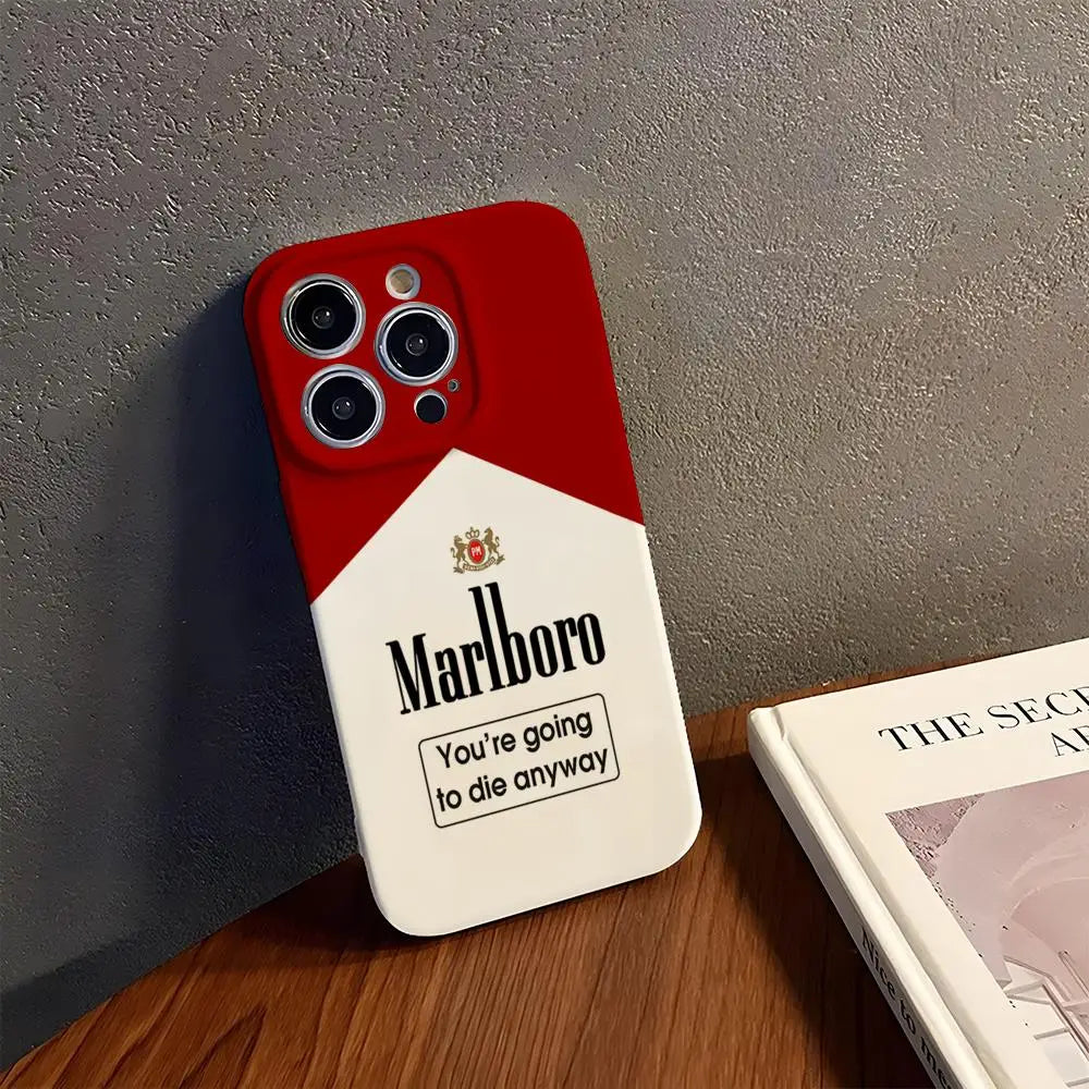 Cigarette-M-MarlboroeS Phone Case For IPhone 16Promax 16 15 14 13 12 11 Pro Max Plus Mini Film Soft Personalized Cover