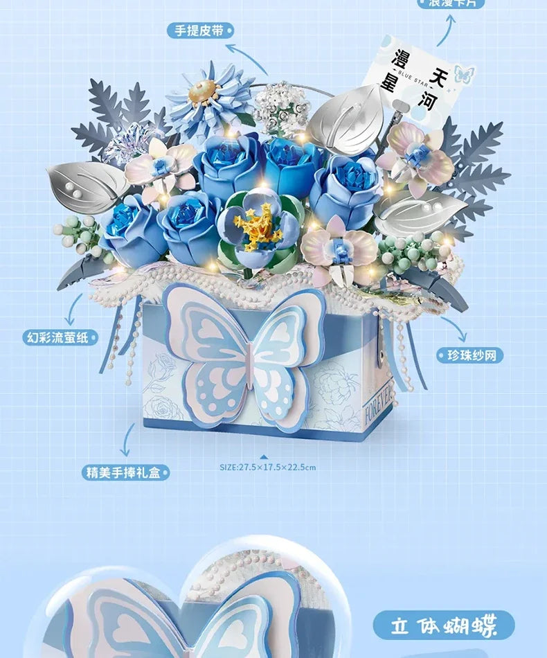 Flowers DIY decoration blocks Home decoration Model Building Blocks toys Assembly Toy Christmas Gift for Children Adult 4811