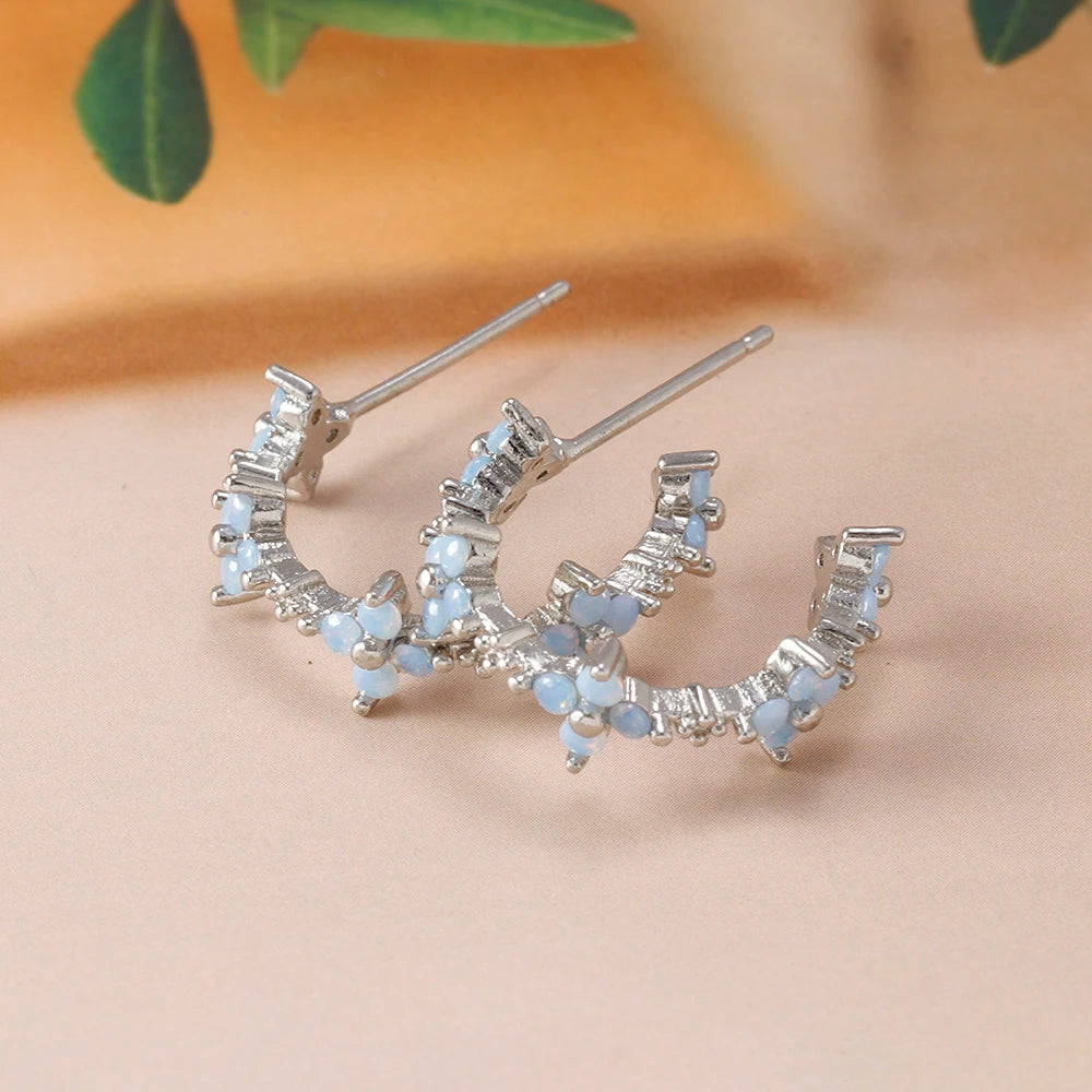 New Arrival Korean Trendy Stainless Steel Fresh Lovely Sweet Flower Stud Earrings For Women 2023 Fashion Jewelry