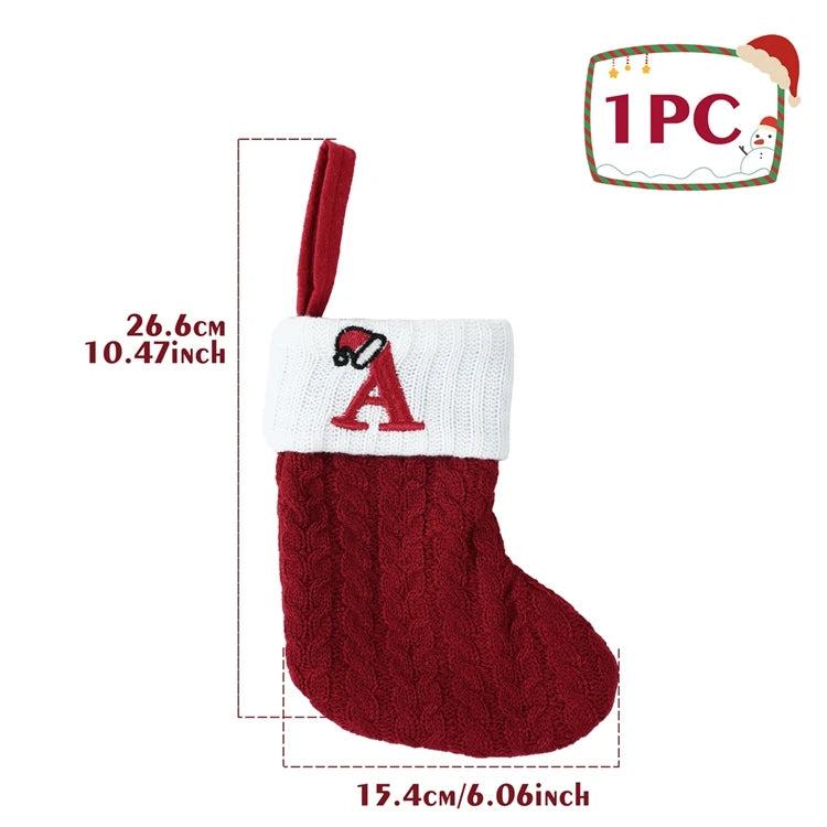 Christmas Alphabet Knitting Socks Christmas Tree Ornaments Christmas Decorations For Home 2025 Noel New Year 2026 Xmas Gift