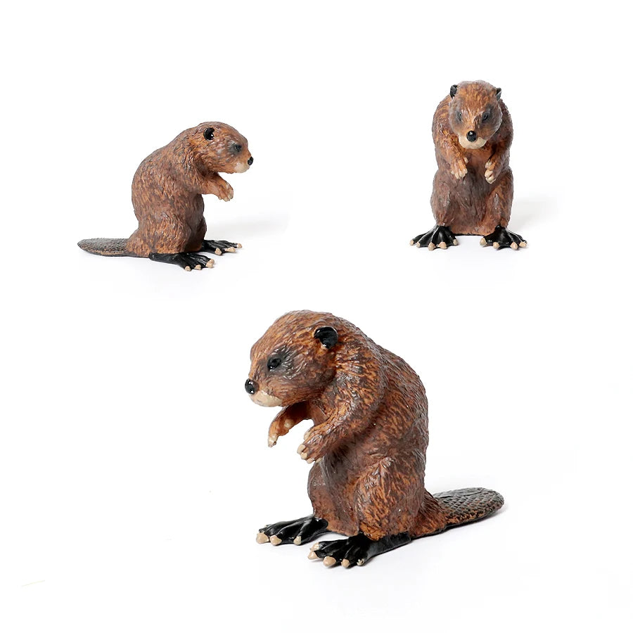 Realistic Woodland Creatures Figurines Toys Raccoon,Beavers ,Badger,Anteater,Platypus Easter Eggs Education Birthday Gift