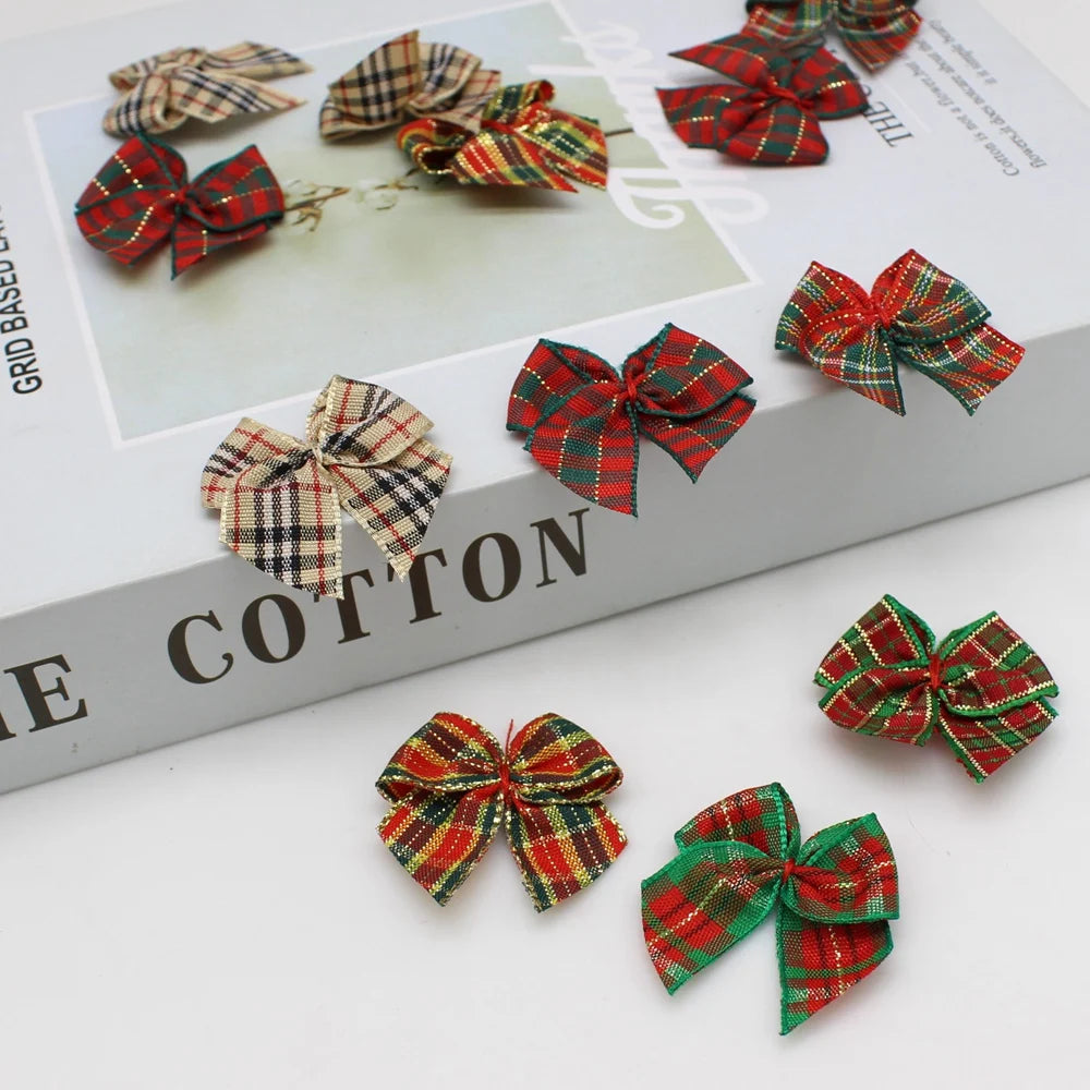 30Pcs Hand Satin Ribbon Bows Craft Supplie Wedding Party Decor Gift Packing Bowknots Sewing Headwear for Crafts DIY Christmas