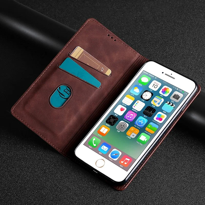 Luxury PU Leather Case For Samsung Galaxy S5 S6 S7 S10E S20 S21 S20 Ultra FE Edge S8 S9 S10 Lite Plus Flip Phone Case Cover  Bag