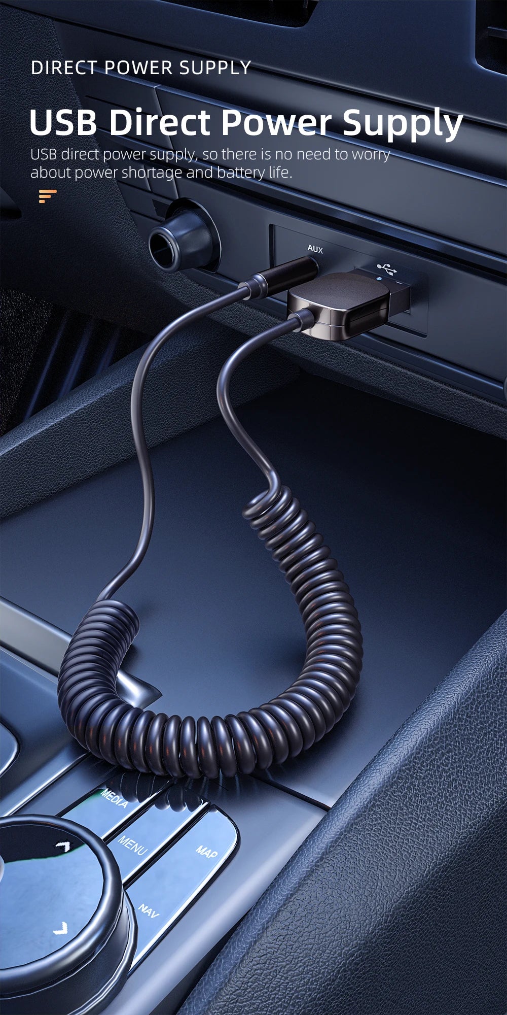 Essager Bluetooth Audio Receiver Dongle USB To 3.5mm Jack Car Audio Aux Bluetooth 5.0 Handsfree Kit For Car Receiver BT Transmit