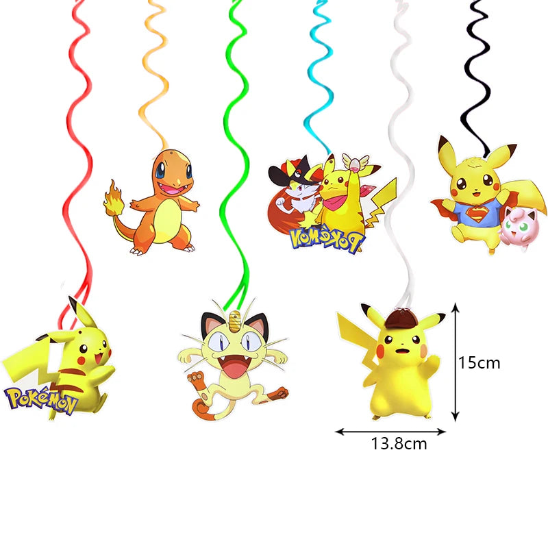 Pokemon Birthday Party Decoration New Pikachu Latex Foil Balloon Kids Disposable Tableware Event Supplies Backdrop Child Gift
