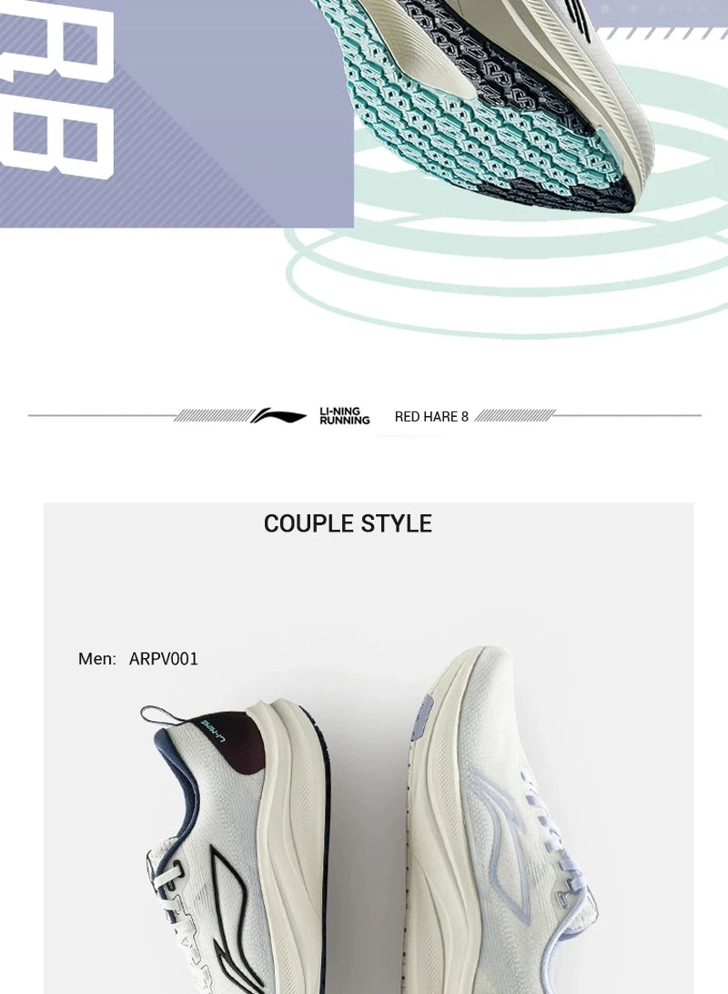 Li-Ning Men RED HARE 8 Racing Running Shoes LIGHT FOAM ULTRA Reflective Cushion Stable Shoes LiNing Light Sneakers ARPV001