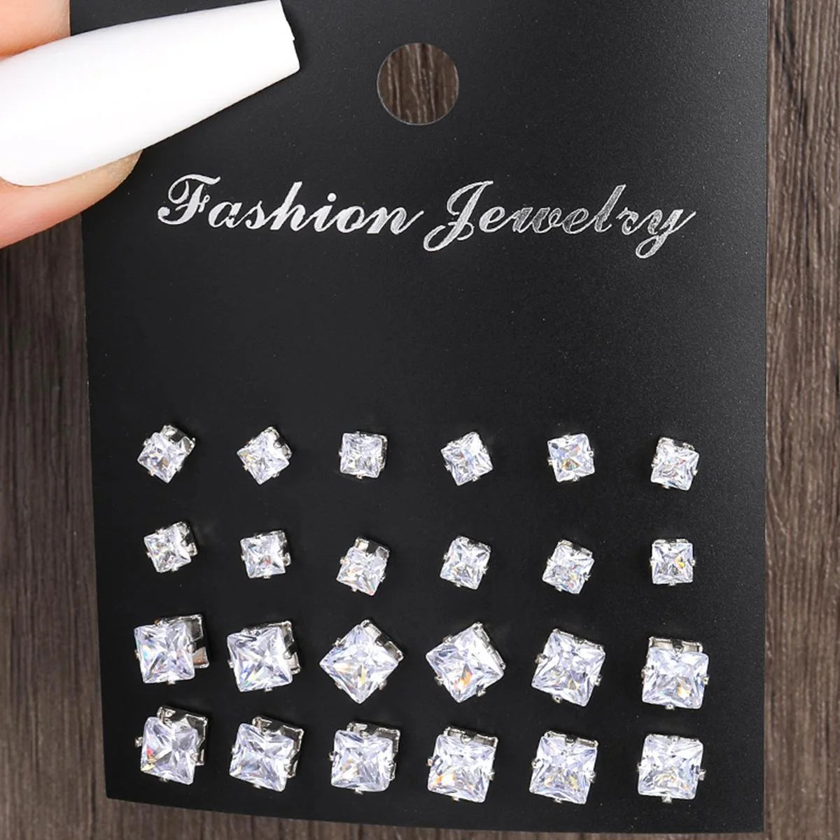24pcs/set Fashion Minimalist Sparkling Zircon Stud Earrings For Women Decorative Earring Party Date Daily Wear Jewelry Gifts New