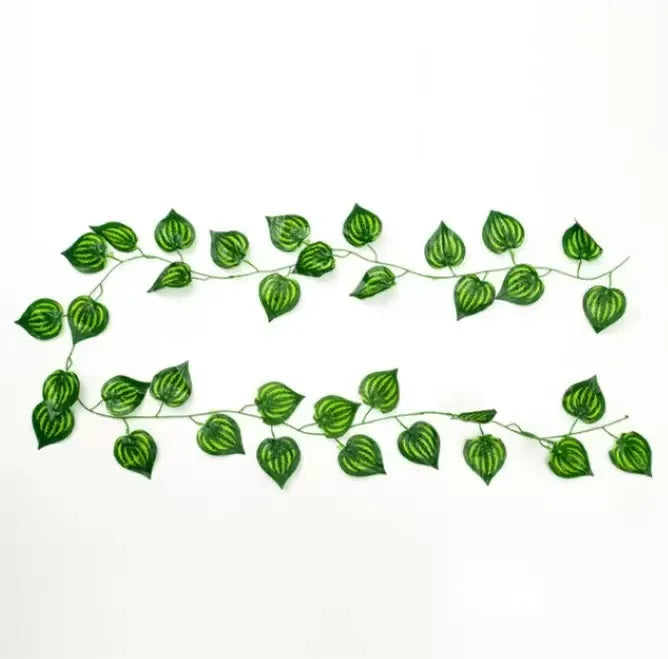 2.1M Green Ivy Leaf Hanging Vine Artificial Garland Silk Wall Plant Home Garden Decoration Wedding Party DIY Fake Wreath Leaves