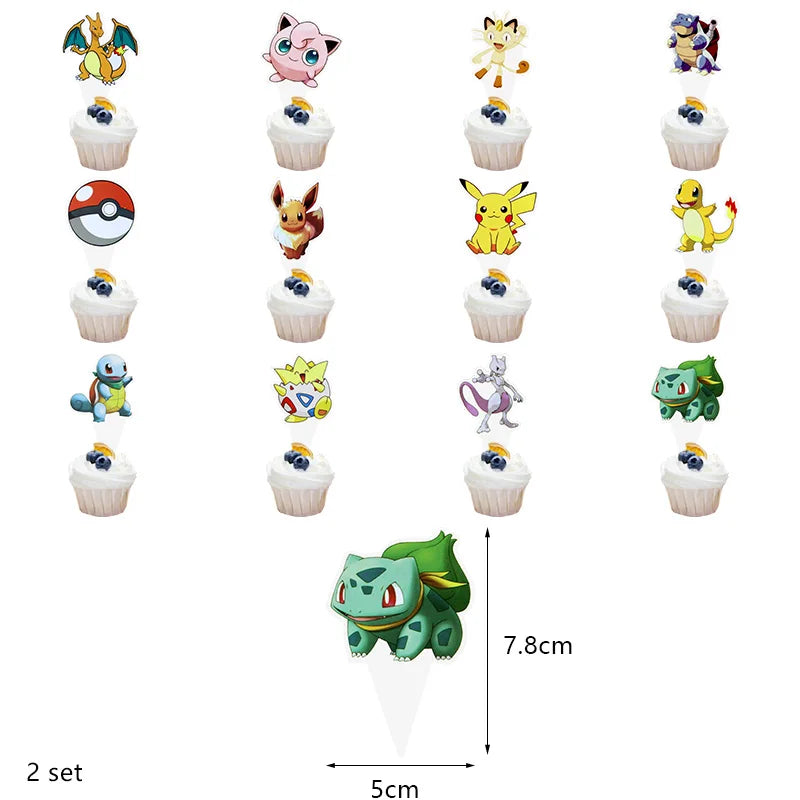 Pokemon Birthday Party Decoration New Pikachu Latex Foil Balloon Kids Disposable Tableware Event Supplies Backdrop Child Gift