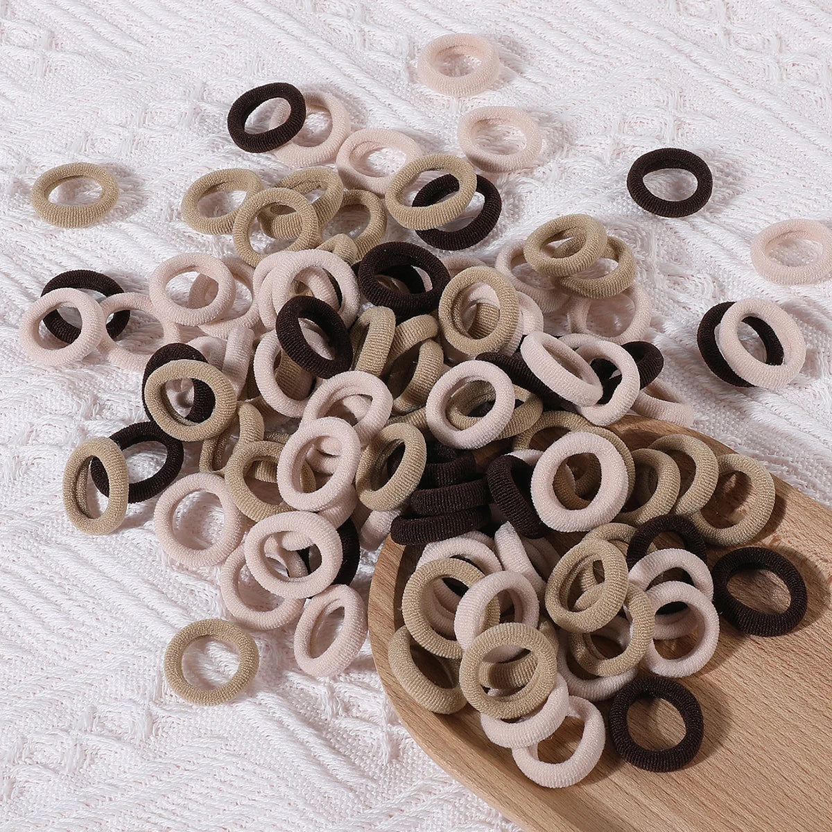 100PCS Colorful Basic Nylon Ealstic Hair Ties for Girls Children Ponytail Hold Scrunchie Rubber Band Kids Basic Hair Accessories