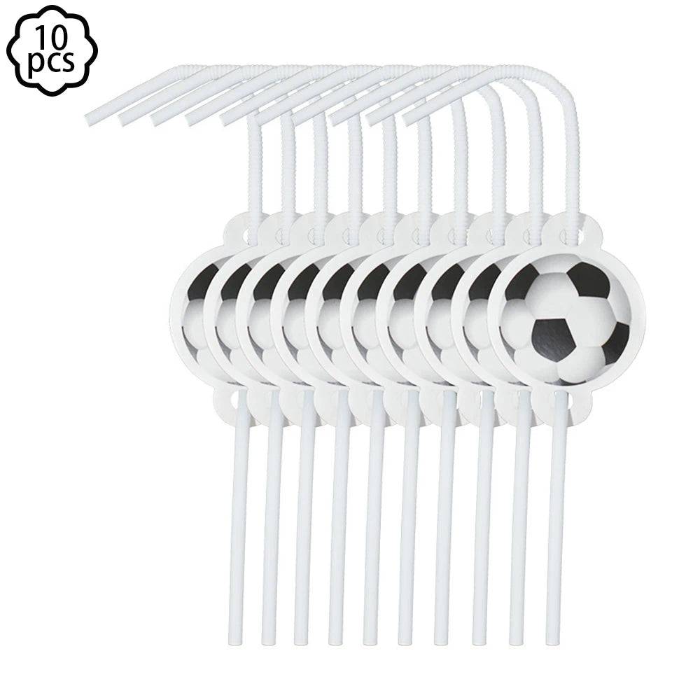 Soccer Theme party decoration plates cups tablecloth supplies kids boys Football theme birthday party decoration drinking straws