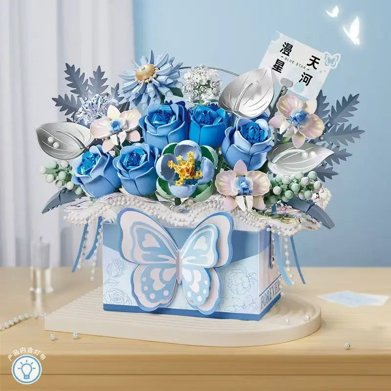 Flowers DIY decoration blocks Home decoration Model Building Blocks toys Assembly Toy Christmas Gift for Children Adult 4811