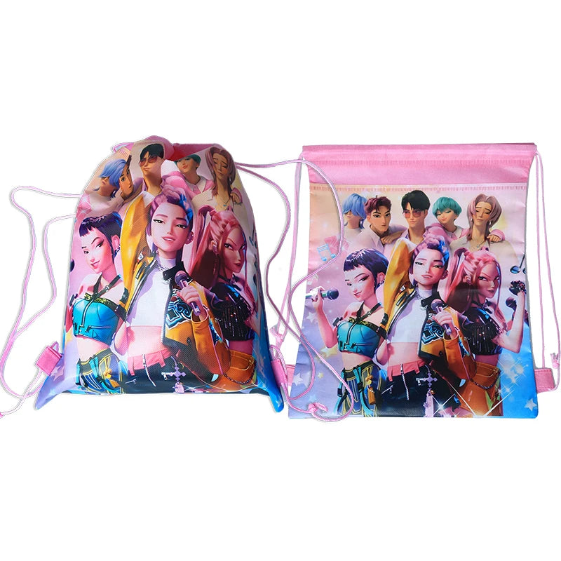 Kpop Demon Hunters Backpack 34*27cm Singer Bags Children's Toy Drawstring Bag Party Favors Kid Birthday Party Supplies Gifts Toy