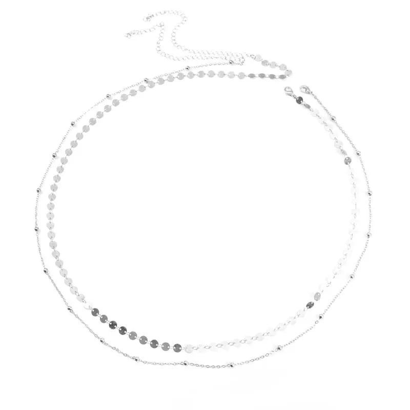 Fashion Metal Double Layered Beads Belly Chains for Women Simple Gold Color Waist Body Chain Beach Party Jewlery Accessories