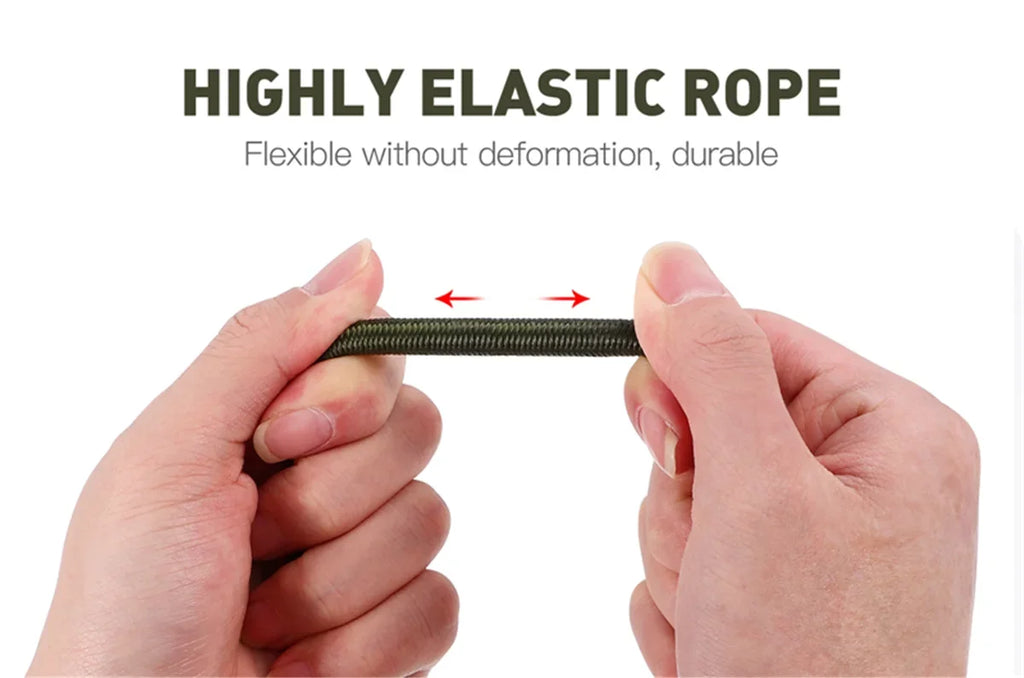 Heavy Duty Bungee Cord Elastic Tie Strap String Carabiner Hooks Kayak Cycling Luggage Packing Ropes Camping  Accessories