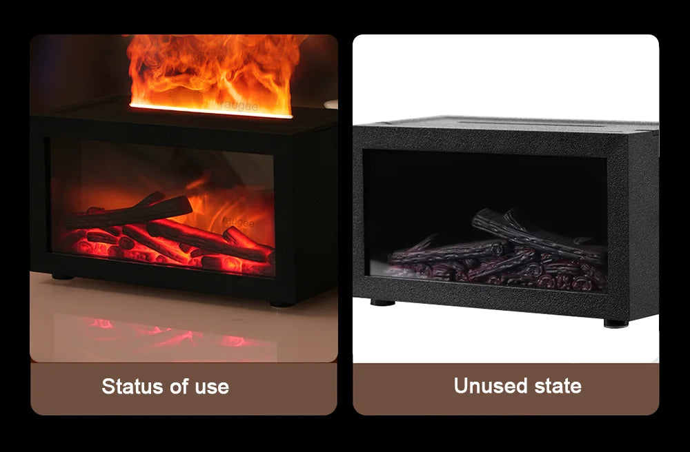 Fireplace Humidifier Aroma Flame Humidifier Fragrance Diffuser Aromatherapy Essential Oil Diffuser Fire Humidifier for Home Room
