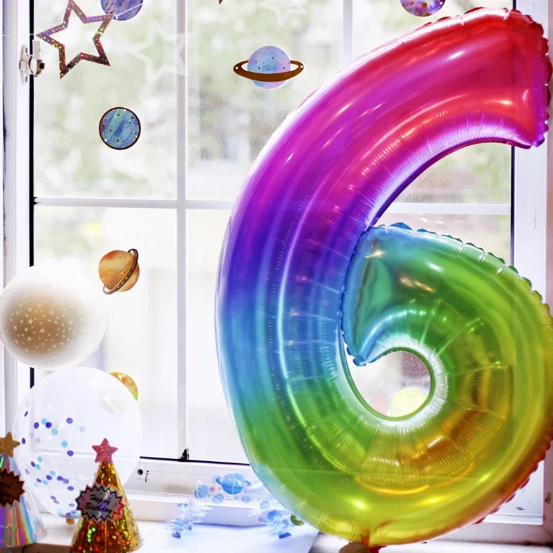 32/40 Inch 0-9  Number Balloons Big Foil Birthday Balloon Helium Child Adult Happy Birthday Wedding Party Decorations Supplies