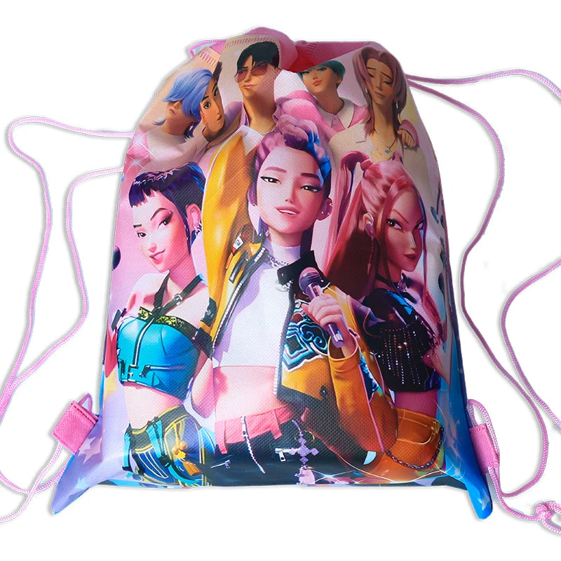 Kpop Demon Hunters Backpack 34*27cm Singer Bags Children's Toy Drawstring Bag Party Favors Kid Birthday Party Supplies Gifts Toy