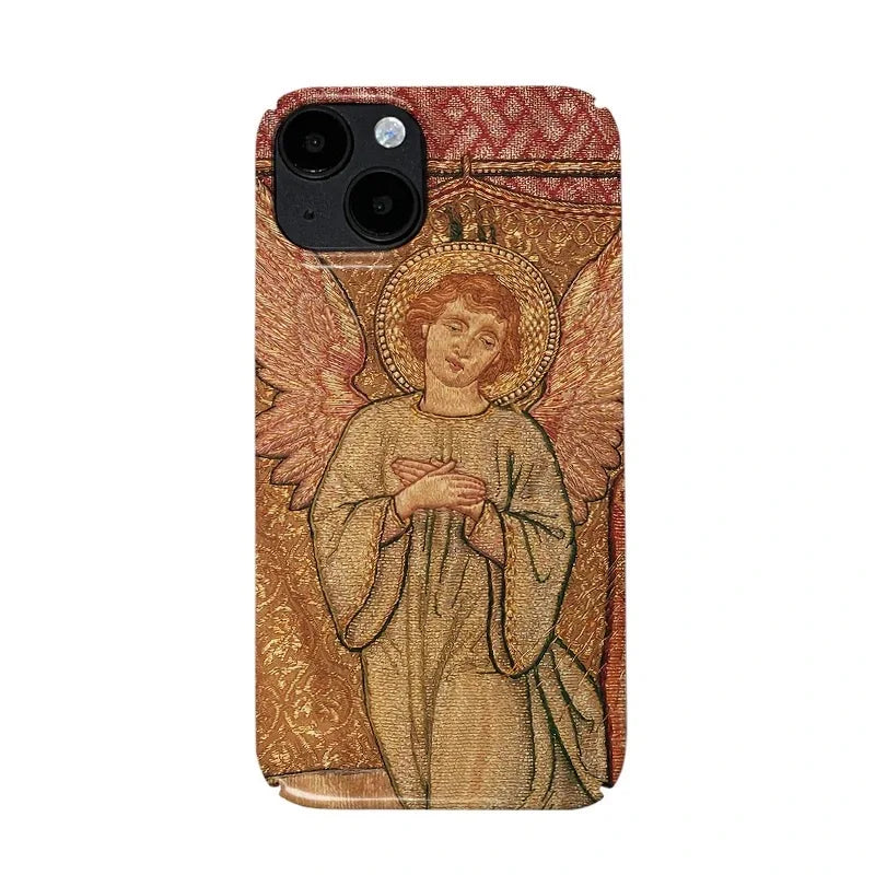 Angel Embroidery Art Phone Case for IPhone 13 Mini 12 11 Pro 14 15 16 Se 2020 XR 8 Plus XS Max Silicone Phone Cover IPhone Case