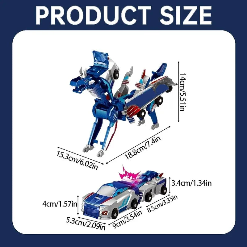 Unicorn Transformer : Magic Transformation Super Combination Car Toy 2 In 1 Kids Magnetic Collision Transforming Car Diy Toy