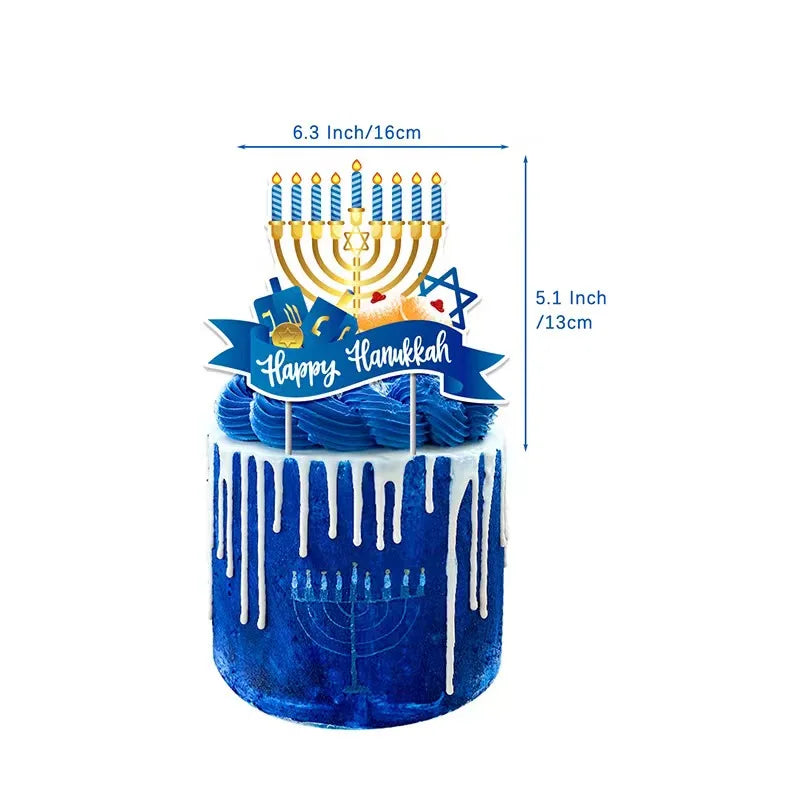Jewish Hanukkah Balloon Banner Supplies Chanukah Disposable Tableware Cup Plate Napkins Happy Chanukah Festival Party Decoration