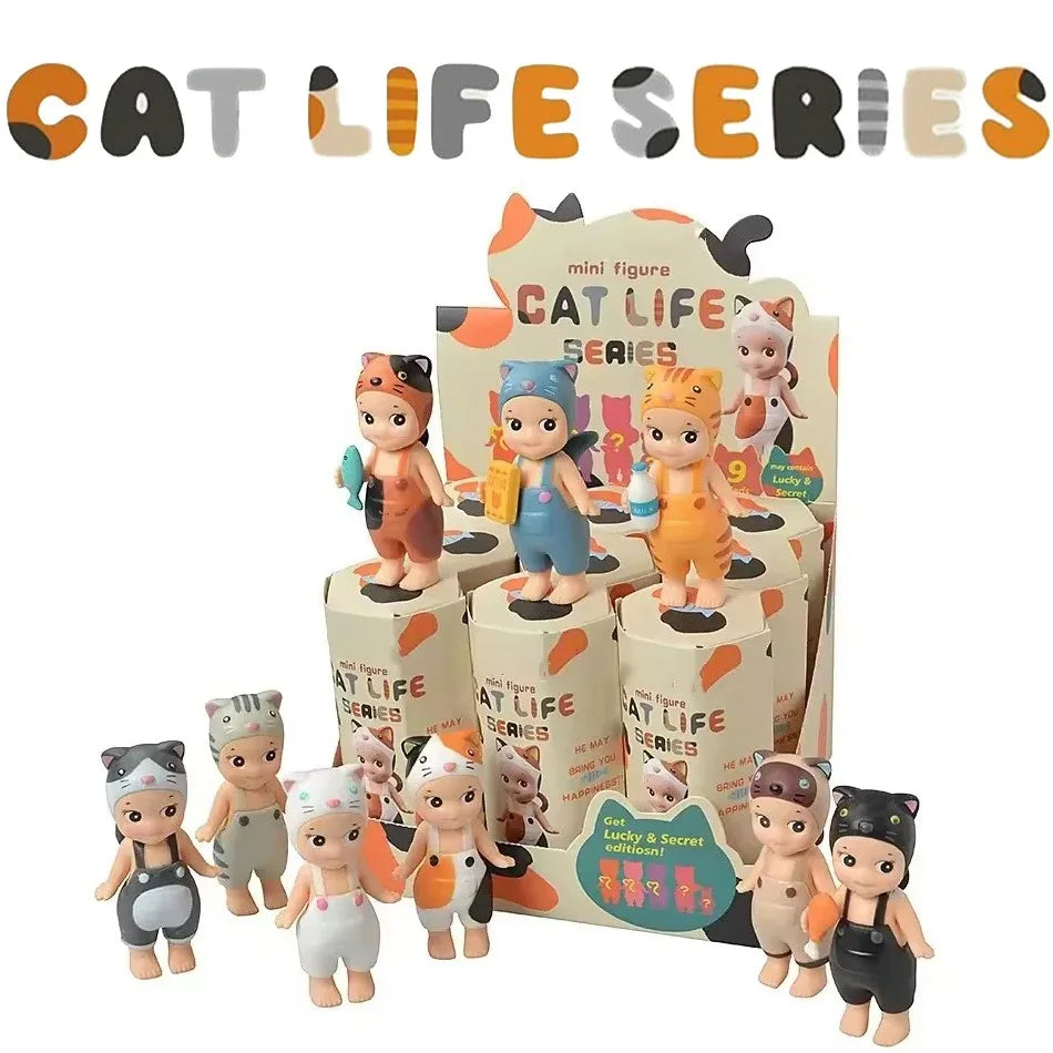 -Sonnny Angel 20th Anniversary Hippers Blind Box Animal Cat Life Series Anime Figures Ornaments Dolls Fans Toy Set For Kids Gift