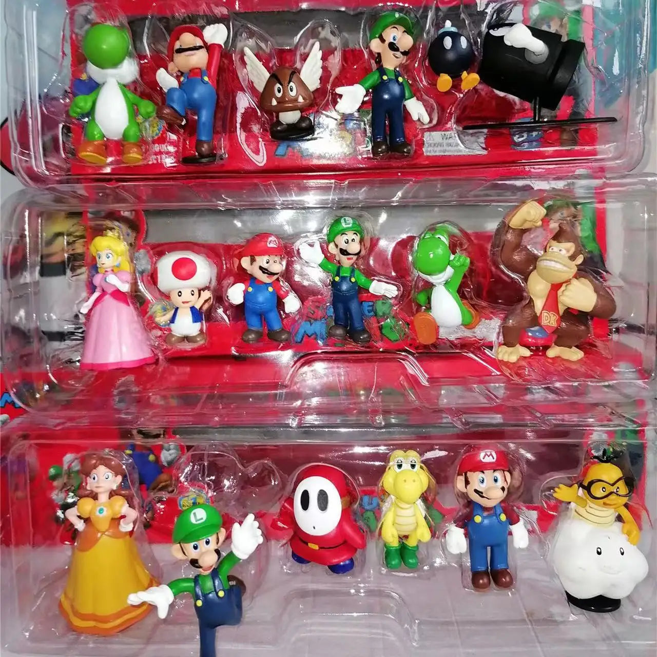 Super Mario Bros PVC Action Figure Toys Dolls Model Set Luigi Yoshi Donkey Kong MushroomFor Kids Birthday Gifts