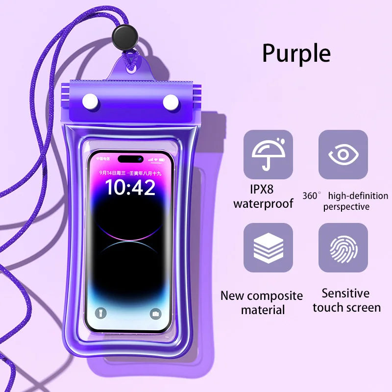 IPX8 Waterproof Floating Airbag Swim Diving Bag Phone Case For iPhone 11 12 13 14 Pro Max Samsung S23 S22 Xiaomi 13 Huawei Cover