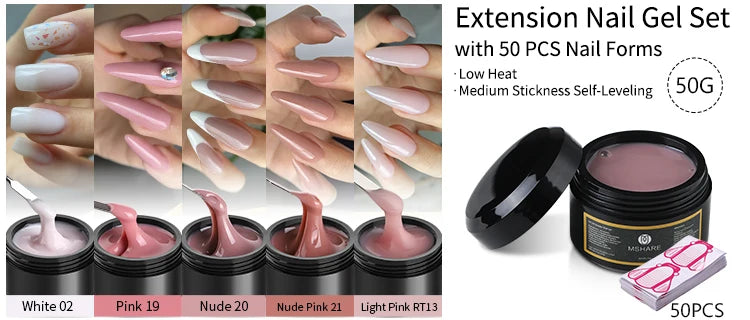 MSHARE Poly Nails Acryl Gel 60ml Builder UV Led Acrylgel Nails Extensions Acrylic Pink White Clear Acrylatic Hema Tpo Free Gel