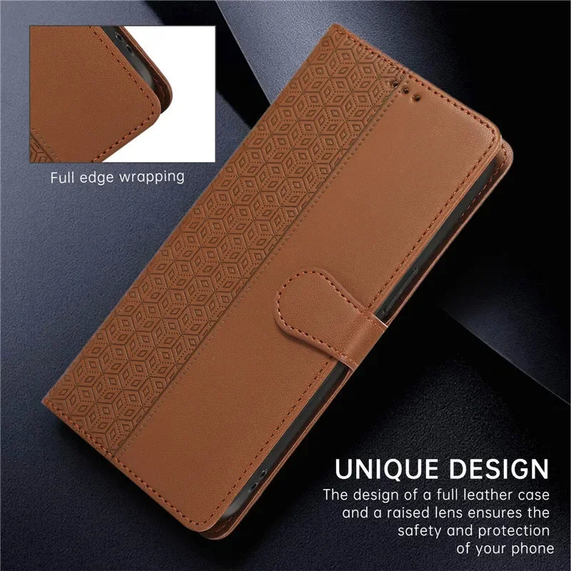 Luxury Leather Wallet Phone Case for iPhone 17 Air 16 15 14 Pro Max 16E 13 12 Mini 11 XS XR Max SE 8 7 Plus Flip Stand Cover