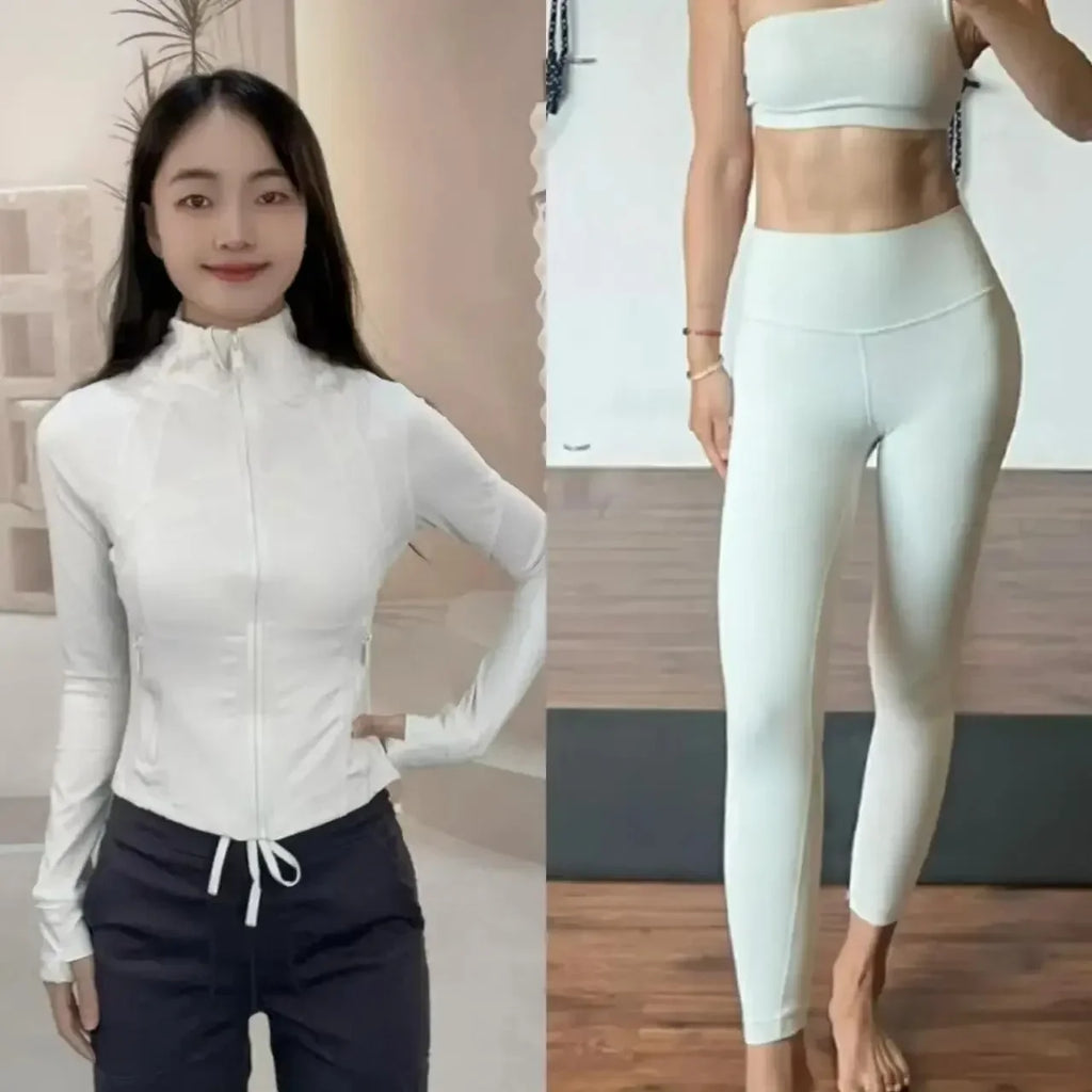 2025 Gold Label Short Sport Jacket Set Women's Yoga Clothes Slimming Fitness Jacket Active Wear Exercise Clothing Female