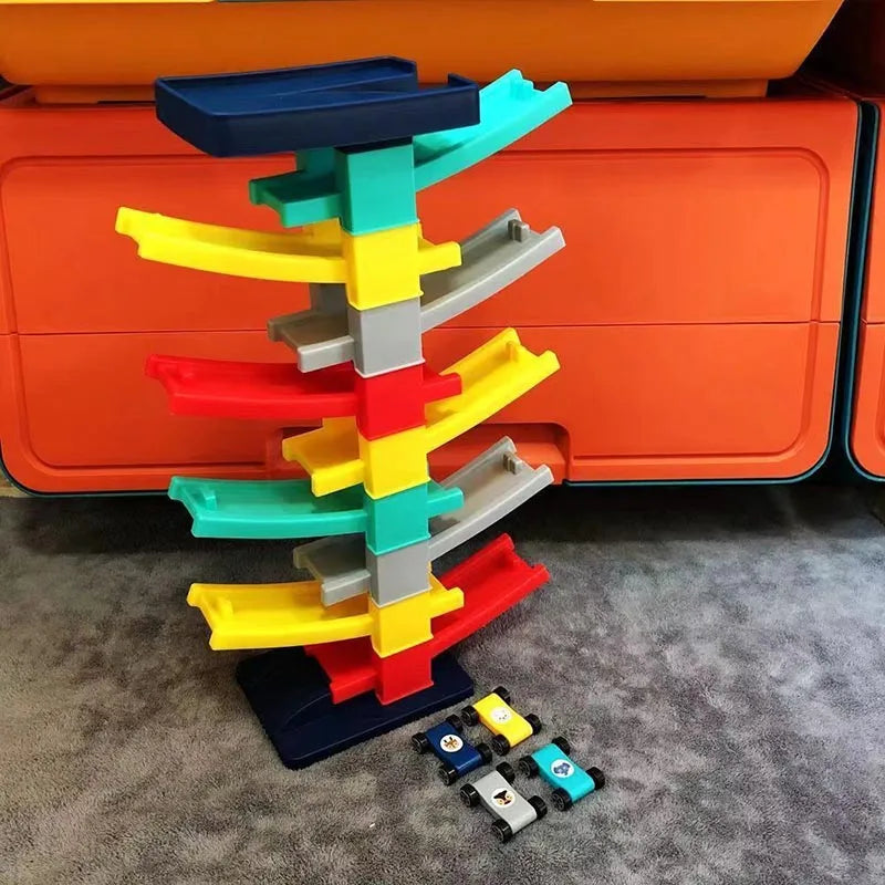 Race Track Car Ramp Toy Educational Game For Boys Children 3 4 5 Year Racing Gliding Track Toys Puzzle Gliding Rail Car Park Toy