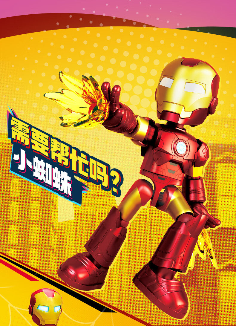 Marvel Spider Man Amazing friends Splicing toys 12cm Iron man Peter Parker Miles Gwen Ant-Man Action Figure building block